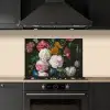 Stilleven met bloemen in een glazen vaas - Schilderij van Jan Davidsz. de Heem keuken achterwand spatscherm klein -sfeer1
