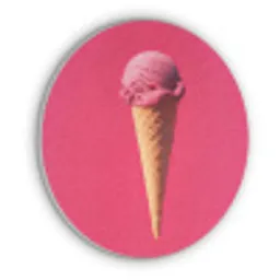 Schepijs - Roze - Hoorntje Akoestische PET Vilt - Rond klein -3d
