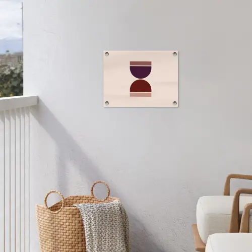 Zandloper - Symmetrisch - Rood - Paars tuinposter los doek klein -sfeer8