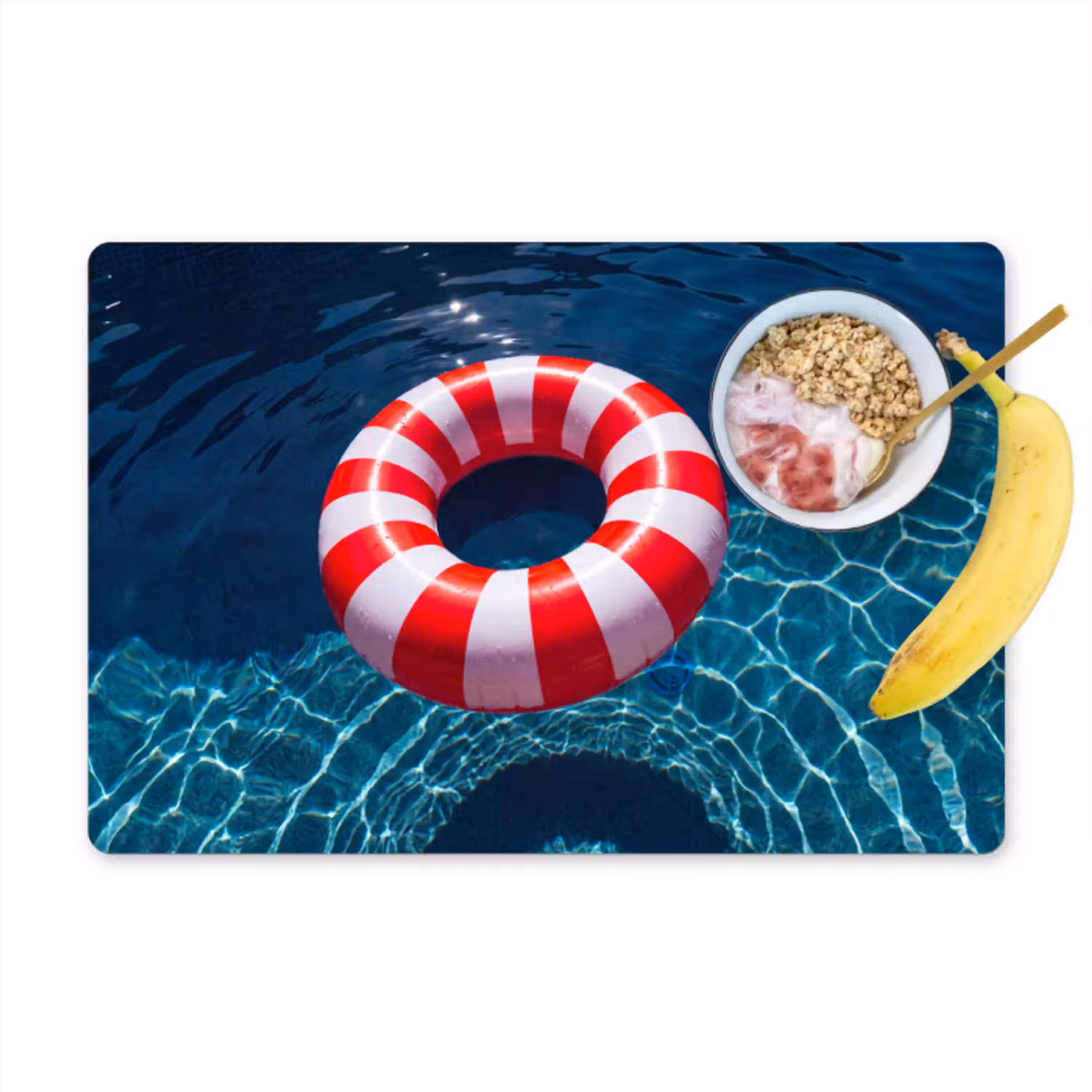 Recreatie - Water - Zomer - Rood - Wit Placemat vinyl groot -zzzproduct_Kitchenyeah-website