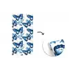 Blauw - Vlinders - Bloemen - Wit fotobehang vinyl groot 64 -3d