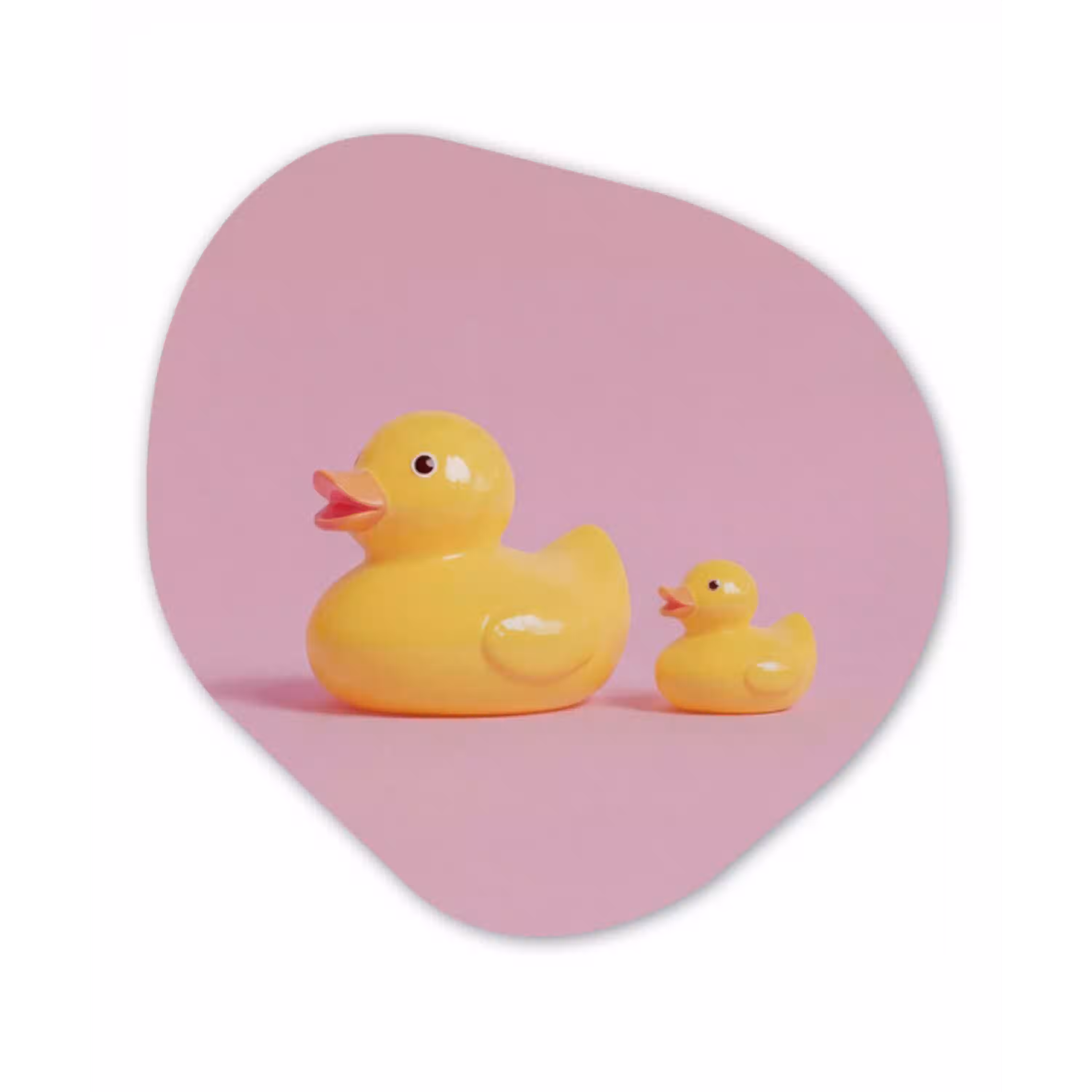 Eendjes - Vrolijk - Roze Wandcirkel Organisch Aluminium middel -3d