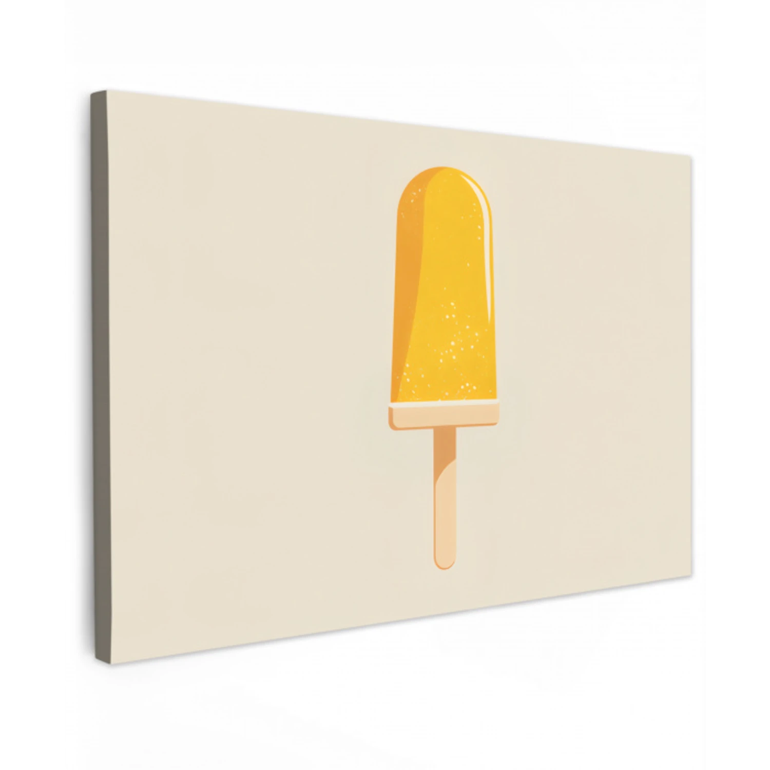 Oranje - Stokje - Waterijsje Tuinposter op houten frame 2 cm dik klein -3d