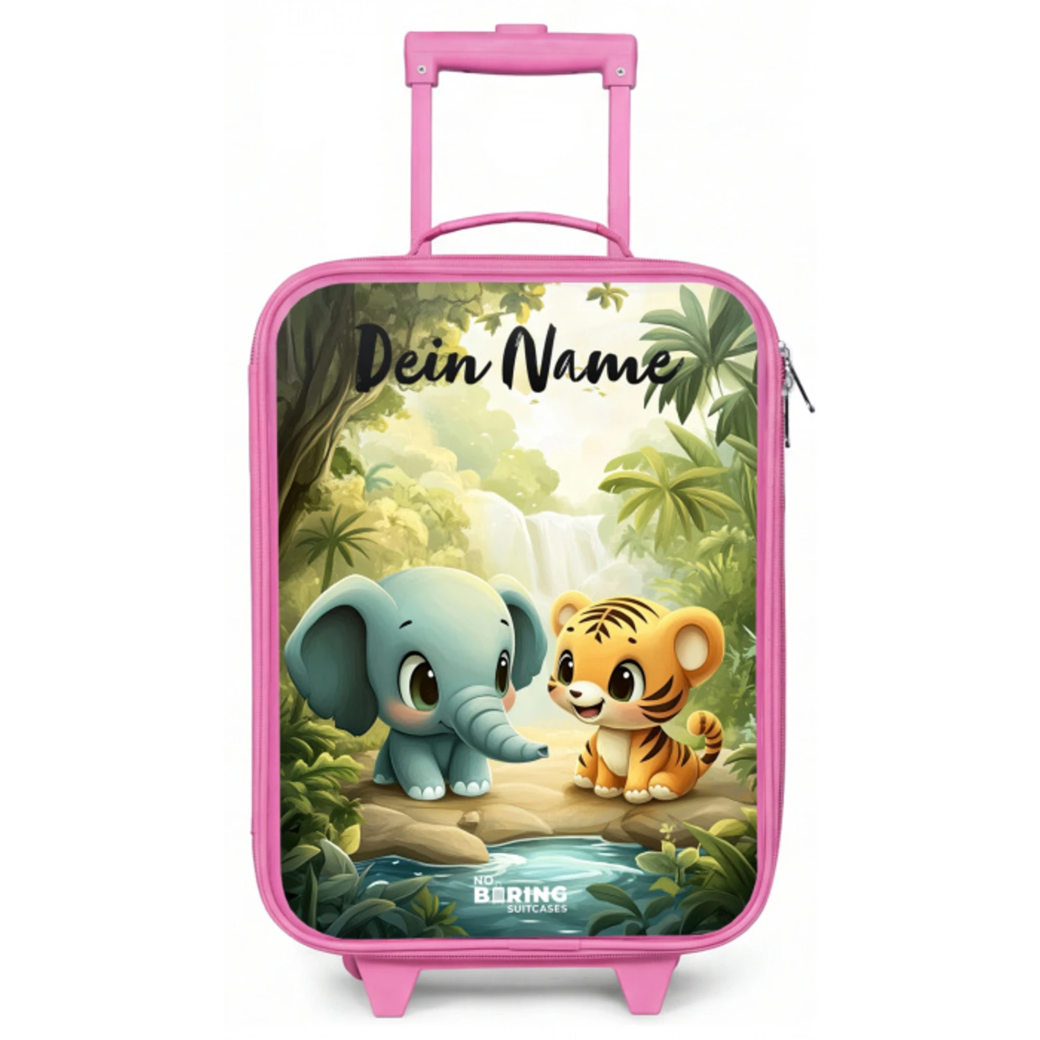Olifant - Tijger - Bos - Jungle Kinderkoffer - Roze klein -zz3dotto