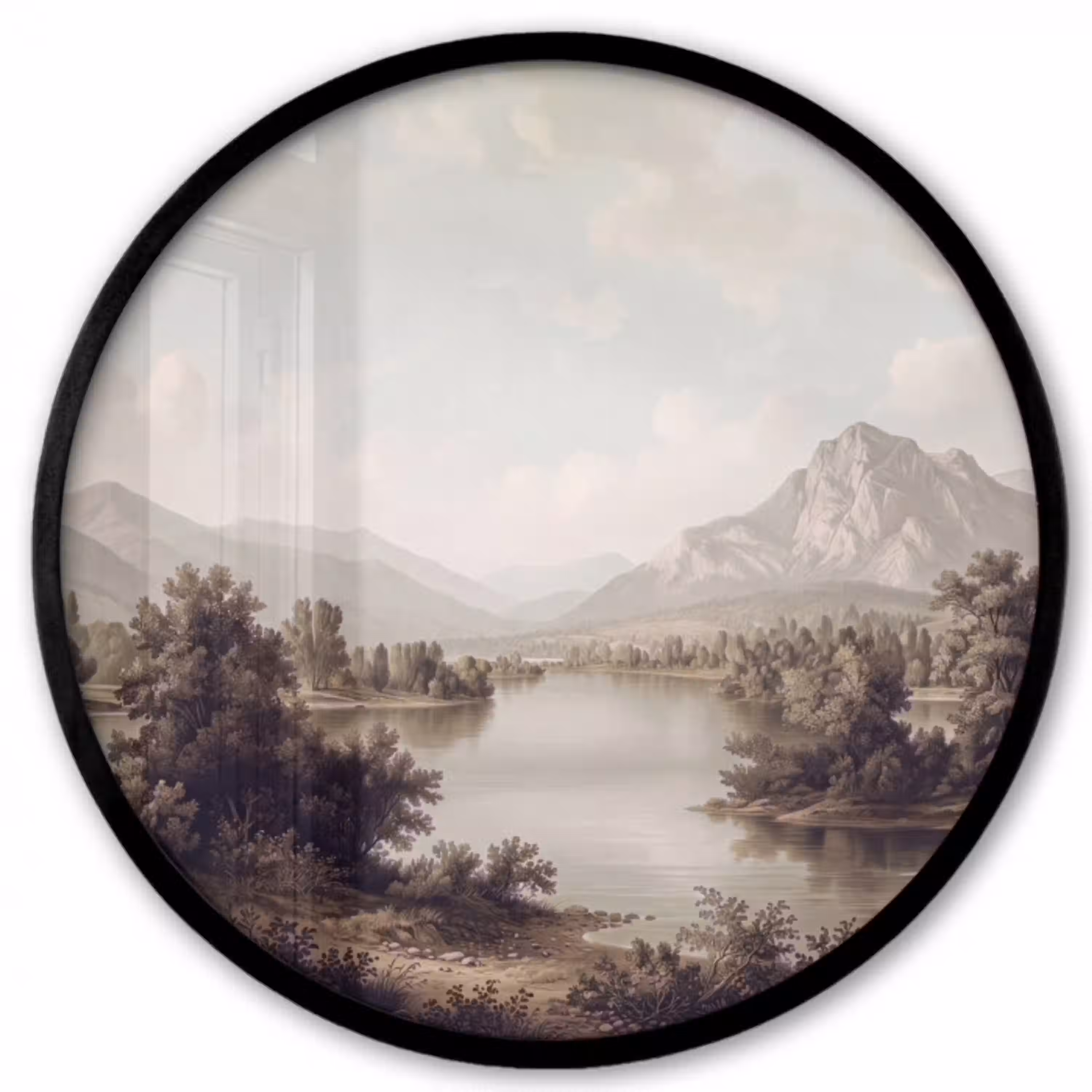 Klassiek - Landschap - Sereen Fotolijst rond zonder passe partout klein -3d