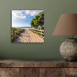 Strand - Zandpad - Oceaan - Natuur aluminium wit klein -sfeer2