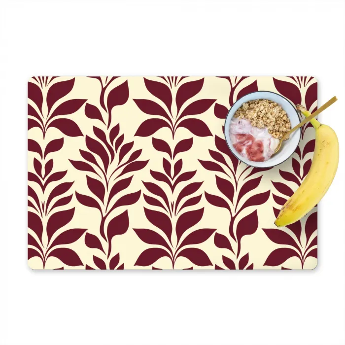 Abstract - Bladeren - Burgundy Placemat vinyl groot 368 -zzzproduct_Kitchenyeah-website
