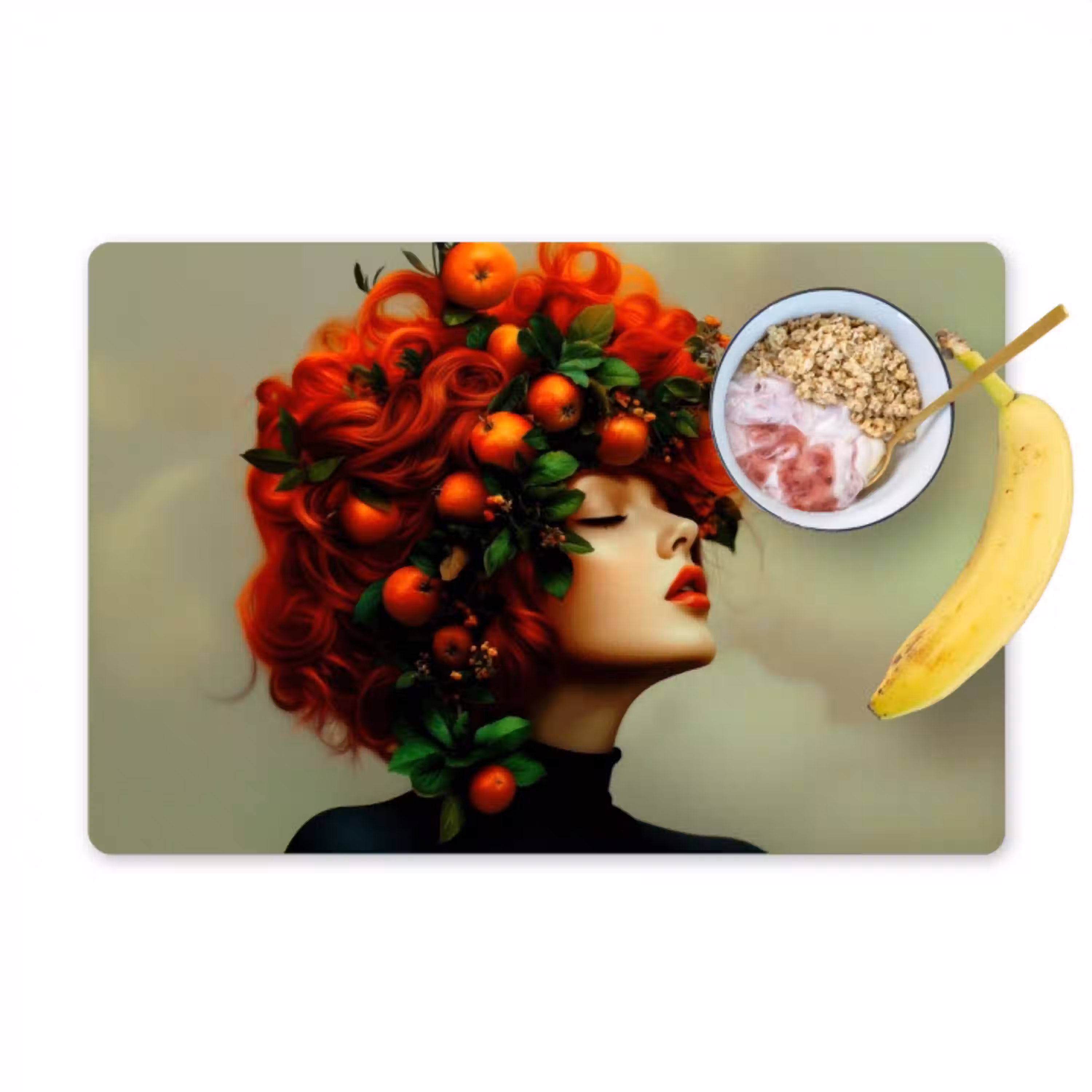 Vrouw - Appels - Rood - Bladeren Placemat vinyl groot -zzzproduct_Kitchenyeah-website
