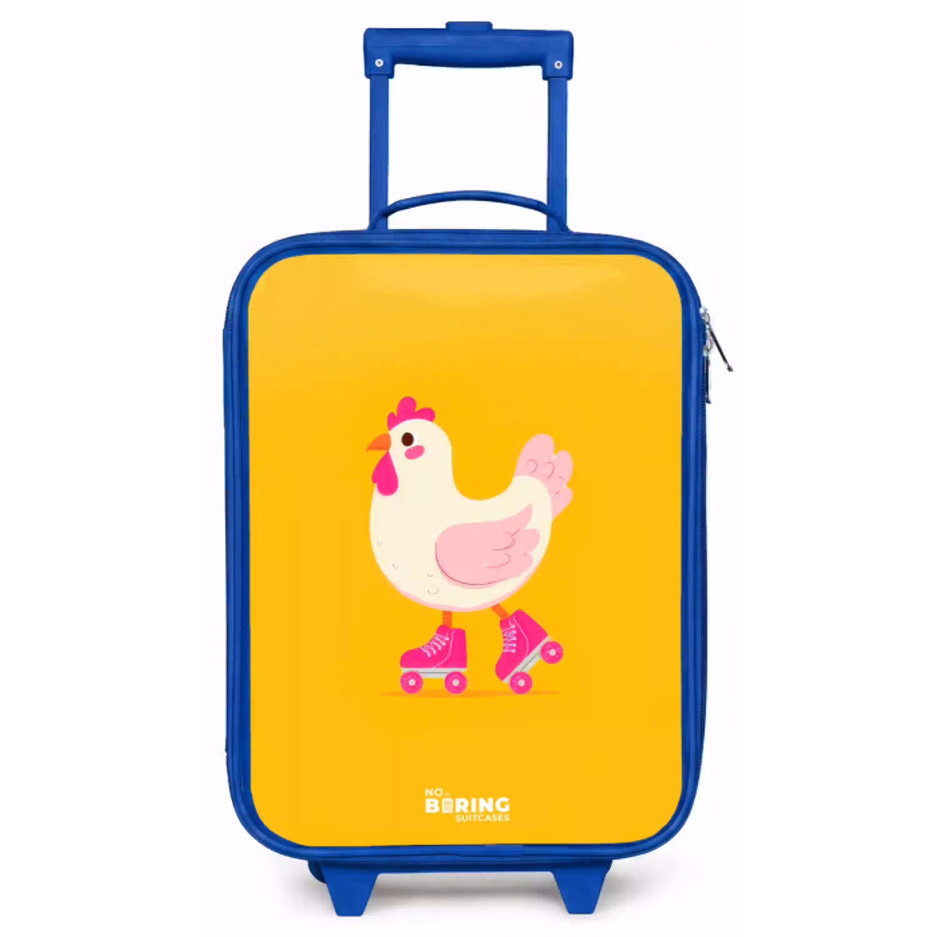 Kip - Rolschaatsen - Geel Kinderkoffer - Blauw klein -zz3dotto