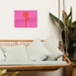 Palmbomen - Modern - Roze tuinposter los doek klein -sfeer7