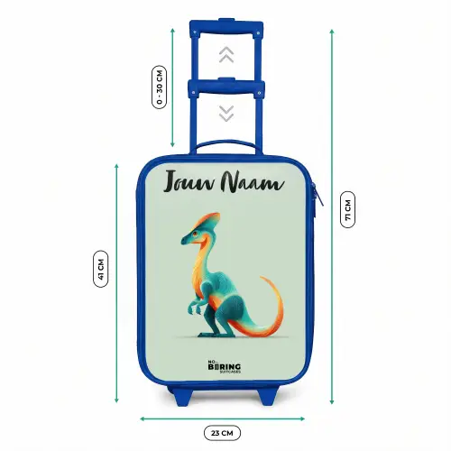 Dino - Blauw - Dier Kinderkoffer - Blauw klein -productfoto_formaten