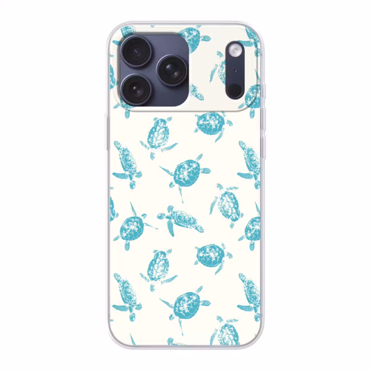 Telefoonhoesje Softcase - Schildpadden - Patroon - Wit - Blauw