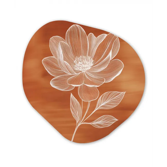 Bloem - Minimalistisch - Wit Wandcirkel Organisch Forex 3mm klein -3d