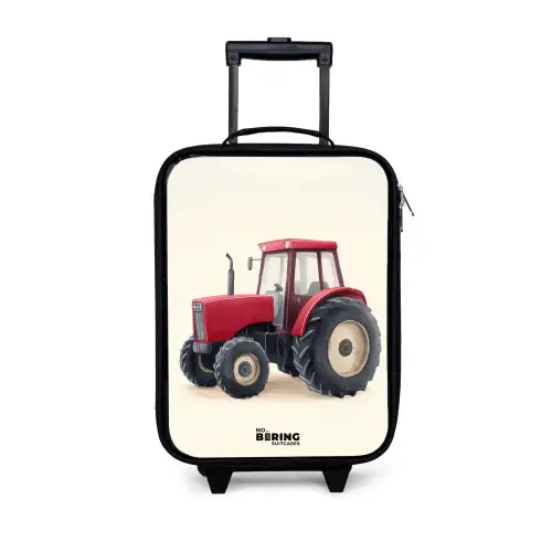 Tractor - Getekend - Rood Kinderkoffer - Zwart klein -3d