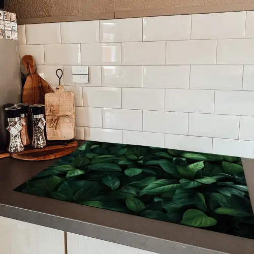 Bladeren - Ovaal - Groen - Nerven Inductie beschermer vinyl 3mm klein -sfeer3