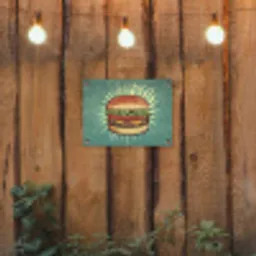 Hamburger - Illustratie - Sla - Kaas tuinposter los doek klein -sfeer1