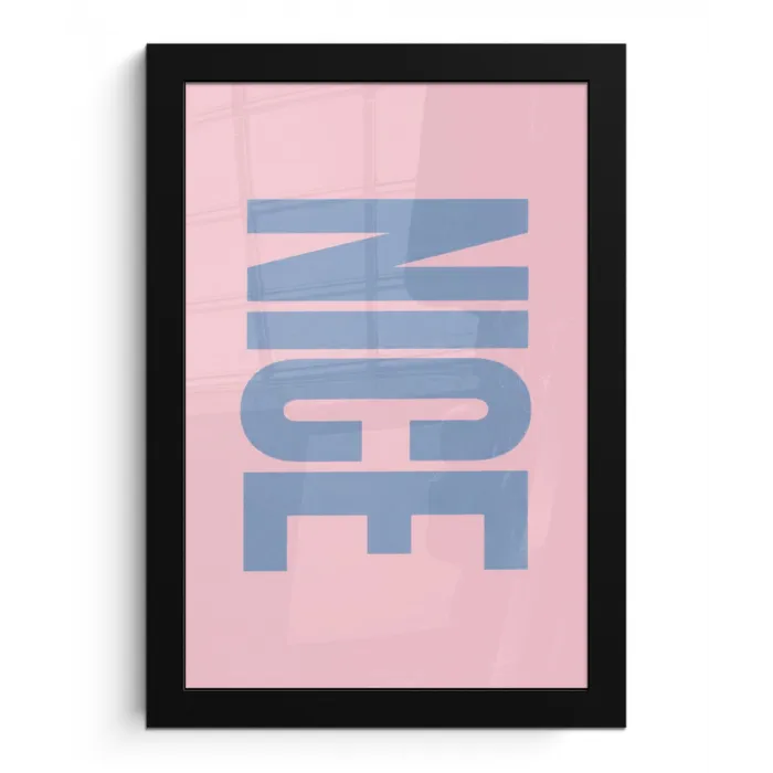 Nice - Paars - Roze fotolijst zwart zonder passe partout klein -3d