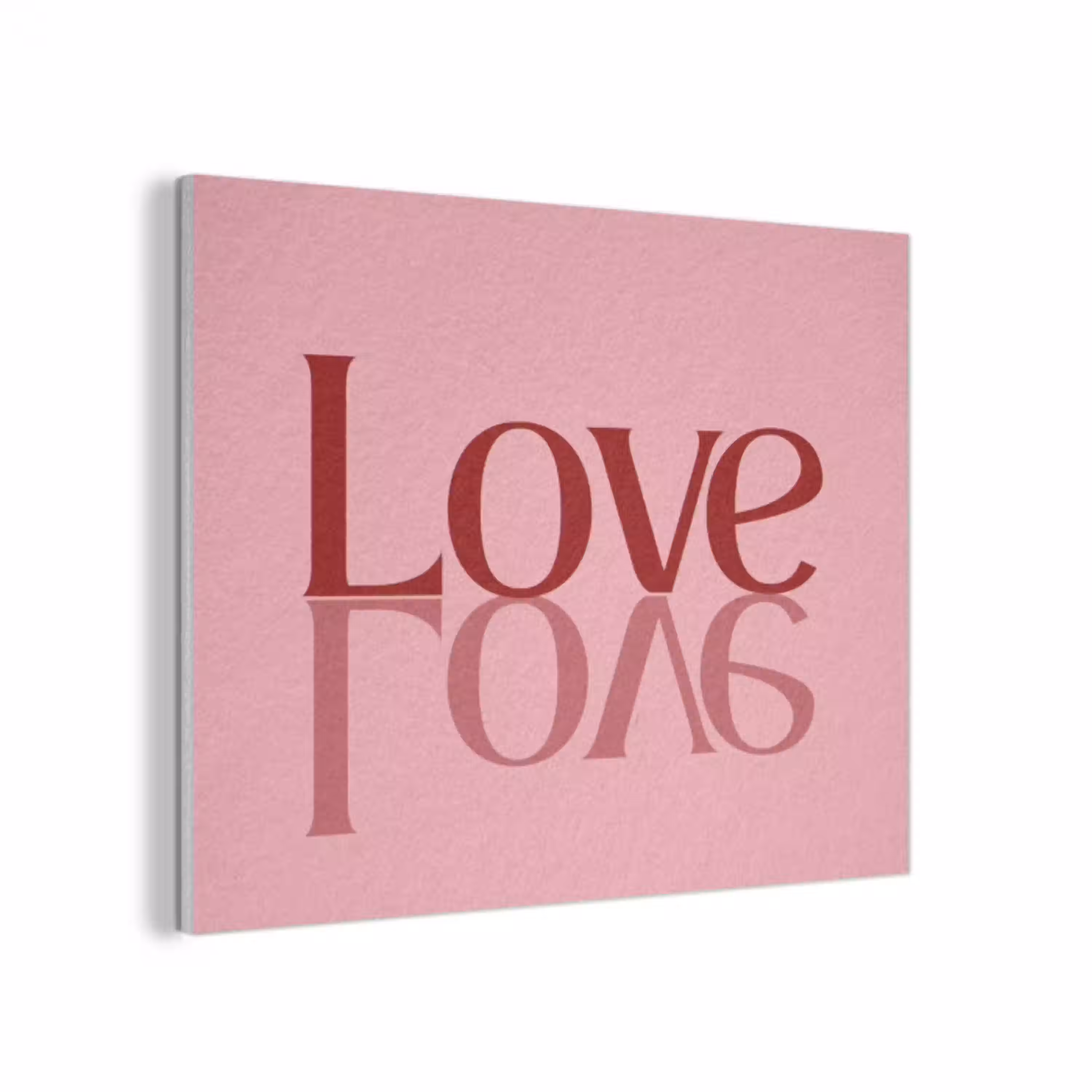 Love - Roze - Spiegeling PET vilt klein -3d