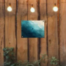 Zee - Silhouet - Abstract - Blauw tuinposter los doek klein -sfeer1