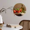 Tomaten - Olijfolie - Stilleven Wandcirkel behangsticker klein -sfeer3