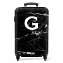 Marmer print - Zwart - Letter G NBS - Handbagage koffer - Unisex middel -productfoto_recht