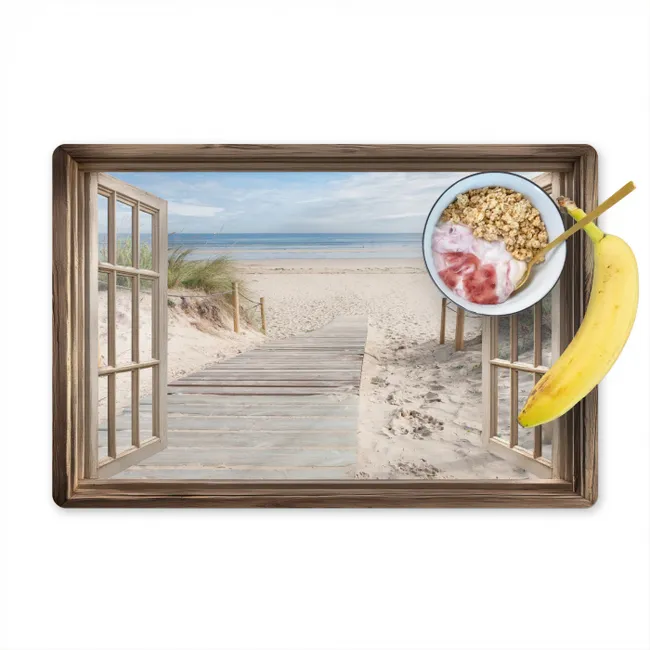 Doorkijk - Strand - Duinen - Pad - Landschap Placemat vinyl groot -zzzproduct_Kitchenyeah-website