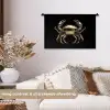 Goud - Krab - Dieren - Zwart Wandkleed katoen klein -sfeer1