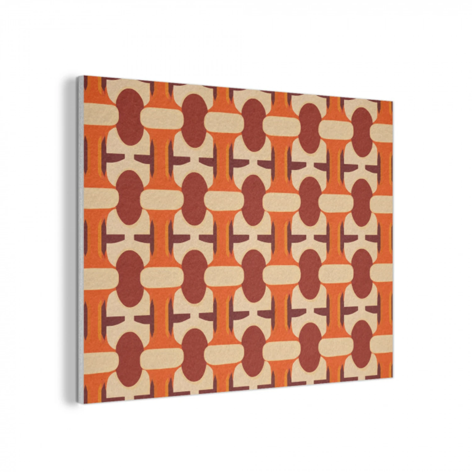 Geometrisch - Retro - Oranje PET vilt klein 837 -3d