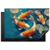 Vissen - Waterlelies - Oranje - Water Inductie beschermer vinyl 3mm klein -3d