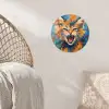 Kat - Kleurrijk - Oranje - Blauw Wandcirkel behangsticker klein -sfeer4