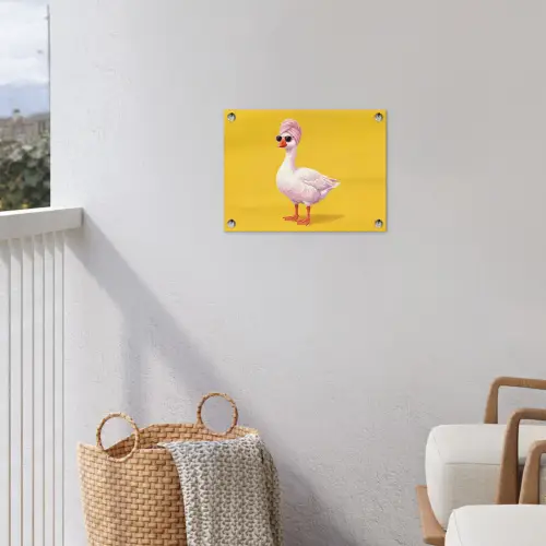 Eend - Zonnebril - Geel tuinposter los doek klein -sfeer8