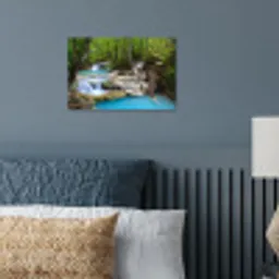 Waterval - Natuur  - Rivier - Bos - Water poster papier klein -sfeer2