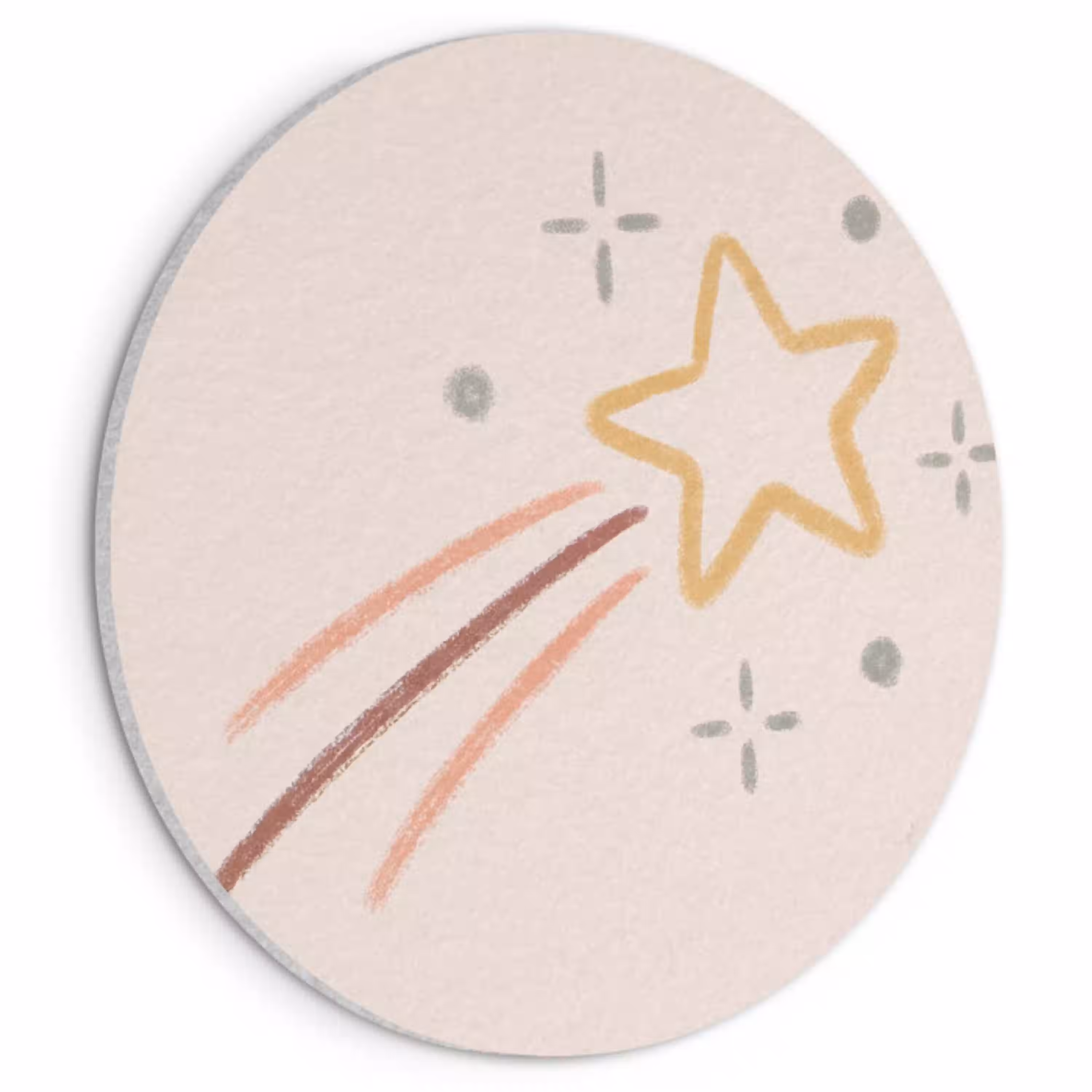 Ster - Vallend - Illustratie - Pastel Akoestische PET Vilt - Rond klein -3d