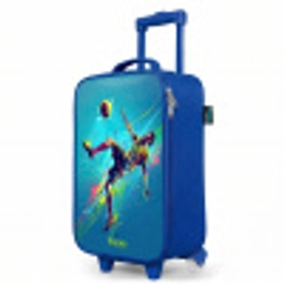 Neon - Voetbal - Schop - Kleurrijk Kinderkoffer - Blauw klein -productfoto_schuin