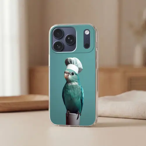 Parkiet - Vogel - Koksmuts - Cute Telefoonhoesje iPhone 17 Pro klein -sfeer2