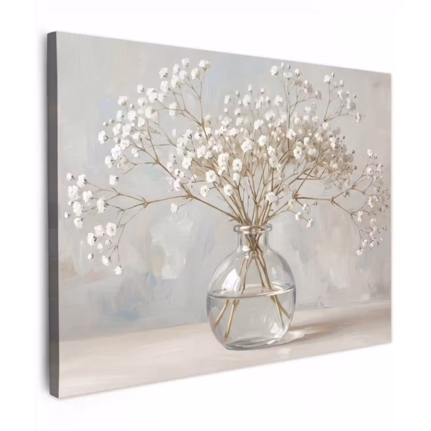 Canvas Print - Vase - Gypsophila - White