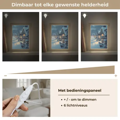 Kerstdorp - Kerst - Sneeuw - Winter Light Box met kabel (Tafellamp) klein -USP_dimbaarNL