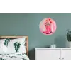 Roze - Bloemen - Cowboy Wandcirkel aluminium klein -slaapkamer