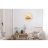 Schaap - Beige - Bloemen Wandcirkel aluminium klein -woonkamer