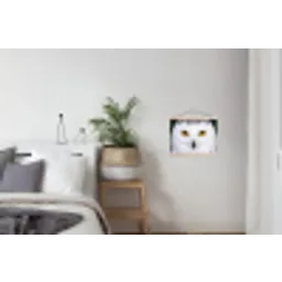Sneeuwuil - Portret - Geel textielposter latten blank klein -woonkamer