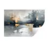 Kunst - Grijs - Goud - Abstract Muursticker klein -3d