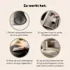 Lichtbeige - Goudbruine Nerven - Marmer Inductie beschermer vinyl 3mm middel 274 -sfeer9