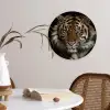 Tijger - Wilde dieren - Portret Wandcirkel kunststof plaat 5mm dik klein -sfeer4