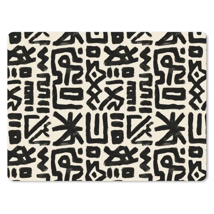 Geometrisch - Figuren - Zwart muismat rubber klein 262 -3d