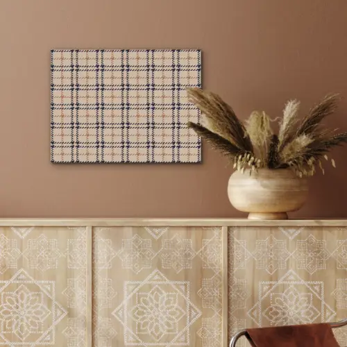 Plaid - Patroon - Beige - Zwart PET vilt klein 837 -sfeer4