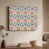 Retro - Kleuren - Patroon - Hartjes Textielframe zwart klein 947 -sfeer3