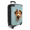 Bruine hond door gescheurd blauw plastic NBS - Handbagage koffer - Kinderen Unisex middel -productfoto_3d