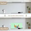 Thee - Illustratie - Kopjes - Bloemen keuken achterwand spatscherm klein -voor_na_DE
