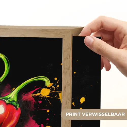 Peper - Graffiti - Verf - Abstract - Modern - Kleurrijk Light Box met batterij (Wandlamp) middel -USP_websiteprintNL