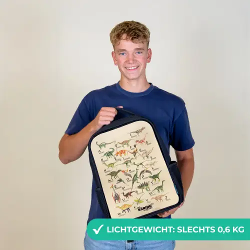 Dino alfabet Rugzak - Zwart middel -sfeer7_NL